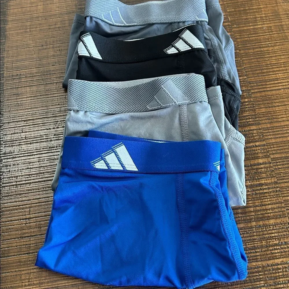 adidas youth Large Boxer Briefs - Blue, Gray, Black